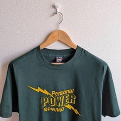 90s Vintage FRUIT OF THE LOOM T-Shirt XL Personal Power Green USA Made Single St