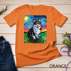 Tri Color Pembroke Welsh Corgi Starry Night Dog Art Unisex T-shirt