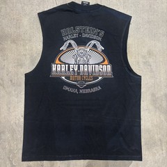 Vintage Harley Davidson Eagle Patriotic Tank Top Mens L Omaha, Nebraska Grunge