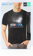 32 Degrees Cool Mens 3 Pack Crew Neck T Shirt Moisture Wicking