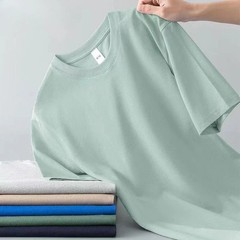 100% Pure Cotton Round Neck Short Sleeved T-shirt for Men and Women’s New Summer