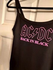 acdc tank top back in black Pink Glitter power up tour acdc crop top acdc shirt