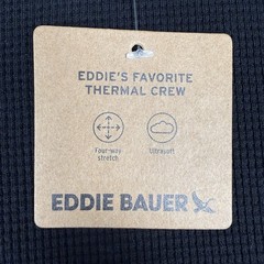 Eddie Bauer NWT Shirt Mens Small Black Crew Neck Long Sleeve Casual Thermal Knit