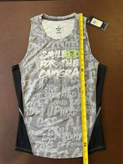 Under Armour Gray Black Smile for the Camera Sleeveless Compression Tank Top M