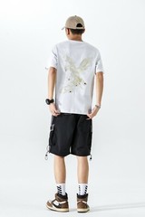 MFCT Japanese Streetwear Tee Cotton Phoenix Embroidered Graphic T-shirt for Men