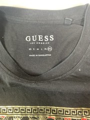 Guess LOS ANGELES Black Gold Foil Triangle Logo Graphic T-Shirt XXL