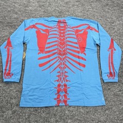 LRG Dead Serious Shirt Mens 2XL Blue Skeleton Lifted Research Group Kanye Glow