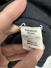 Buck Mason Vintage Thermal Surplus Tee Mens Small Faded Black Long Sleeve Waffle