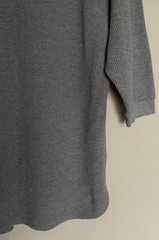 UNIQLO Mens Medium Waffle Knit Thermal Top Grey 3/4 Length Short Sleeves