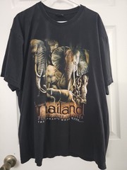 JOLIGOLF Thailand Elephant Wood Carving Graphic T-Shirt Men’s XL Ventage