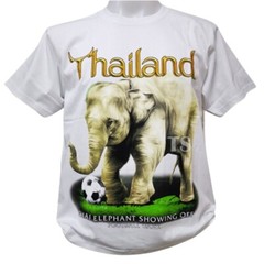 T Shirt Cotton Elephant Crew Neck Short Sleeve Clothes Adult Unisex Thailand 1Pc