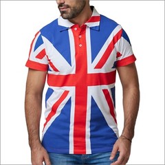 Union Jack POLO Shirt with Collar Size: S-3XL 100% Cotton New quick dispatch