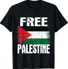Free Palestine Arabic big Palestine Flag Free Gaza T-Shirt