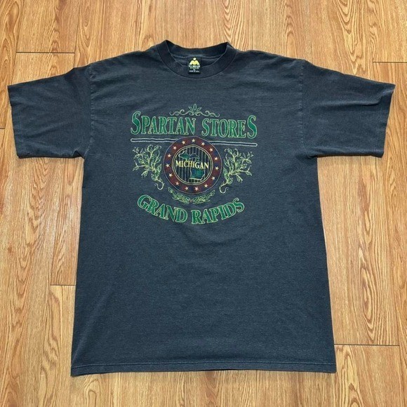 Vintage 90s Michigan Spartan Stores Grand Rapids Destination Shirt Size XL