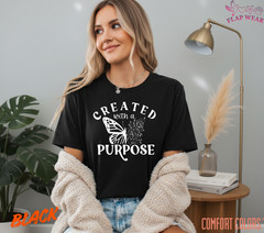 Unisex Created With A Purpose T-Shirt, Men T shirt,Women T shirt Gift Christian