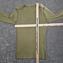 Wallace & Barnes Shirt Mens XS Green Henley Long Sleeve Waffle Thermal Knit