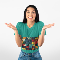 Geometric Retro Triangle Pattern T-Shirt | Abstract Colorful Design