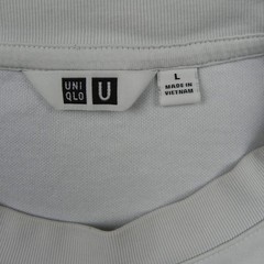 Uniqlo T-Shirt Mens Large Airism Oversized Crew Neck Tee White Short Sleeve