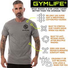 Gym Life® BLANK Tee Men’s Athletic T-Shirt Work Out Exercise Fitness Shirt Black