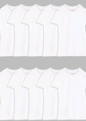 Sz XL (10) Pack Fruit Of The Loom Tag Free Crew White T Shirts New In Package