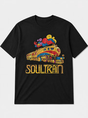 Soul Train Retro Graphic T Shirt Royal Blue Vintage Train Tee Funk Music Unisex
