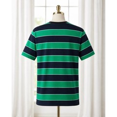 Civil Regime T-Shirt Mens Medium Green Navy Striped Phoenix Graphic Excellent