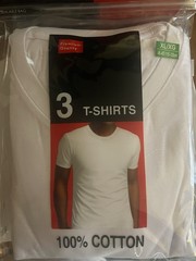Giovanni White Men’s 100% Cotton Crew Neck T-Shirt 1st Quality. 3 Pack Small