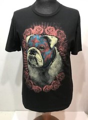 Natural Rejection Captain America USA Bulldog Bull Dog Roses Flowers T Shirt LG