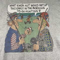 Y2K The Wild Side T Shirt XL Funny Graphic Hunting Fishing Comic Mens Gray