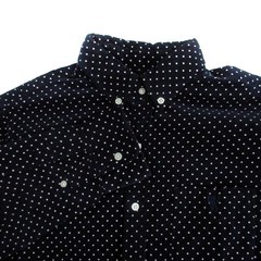 Coen Corduroy Shirt Men’s S Navy Off-White Cotton Casual Long Sleeve Excellent