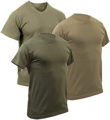 US Military Solid T-Shirt USA Army Military Tees 3-Pack (Khaki, Olive & Coyote)