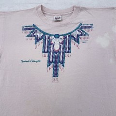 Vintage Grand Canyon Shirt Mens Large Beaded Feather Graphic Anvil USA 90s Tee