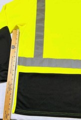 North 15 High Vis LS Safety Work T-Shirt Pocket ASNI Class 2 Yellow Black Sz L