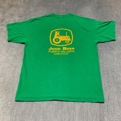 Yazbek T-Shirt Men XL Green Knit Cotton John Beer Puerto Vallarta Mexico Graphic