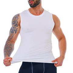 Mens Sports Gym Compression Base Layers Tops Tight Tank T-Shirts Vest Quick dry