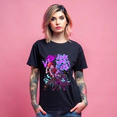 Jinx Arcane T-Shirt Japanese Anime Cartoon Jinx Arcane Graphic T-Shirt 094