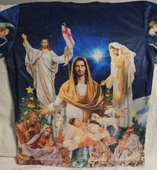 JESUS BABY MARY JOSEPH HOLY FAMILY LAMB STAR NIGHT CHERUB ANGEL T-SHIRT SHIRT