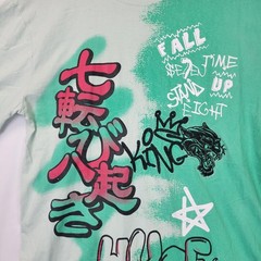 HUGE Fashion Exchange Men’s MED Aqua Graffiti King Savage Graphic T-Shirt Cotton