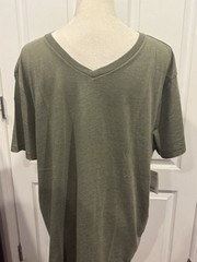 Lucky Brand Venice XL Burnout T Shirt Men V Neck Short Sleeve Olive Green