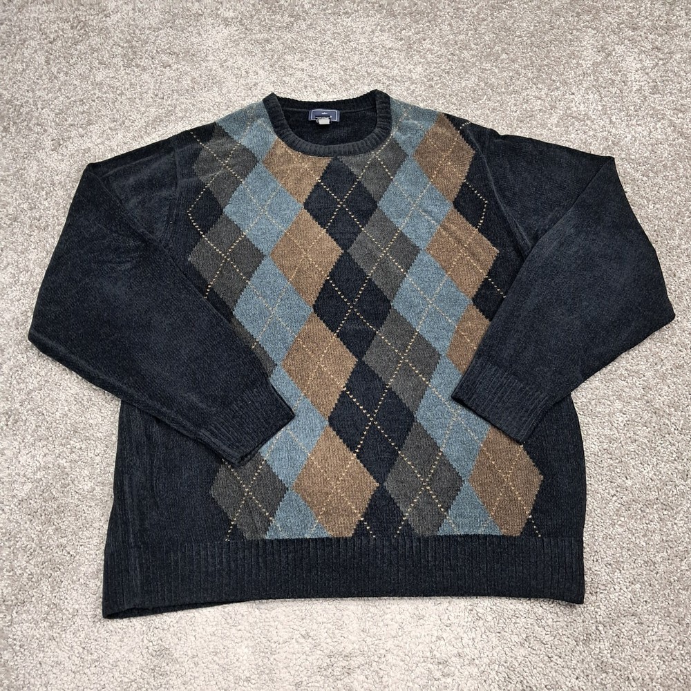 Dockers Men’s Sweater Argyle Black 2X-Large