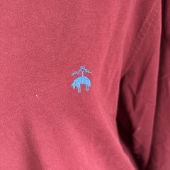 Vintage Brooks Brothers Long Sleeve Cotton Crewneck T-Shirt, Deep Red X-Large