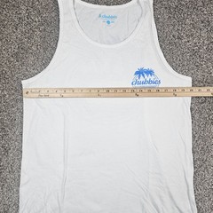 Chubbies Shirt Mens Large White Tank Top Sleeveless Weekend Beach Surf Party