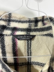Alpine Designs Black Cream Plaid Heavyweight Shacket Jacket L Outdoors Warm