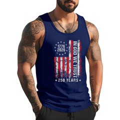 in God We Trust 250 Years Patriotic Freedom USA Flag Vintage Tank Top