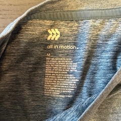 All in Motion Mens Blue Space Dye Heather Activewear T-Shirt Size M Gym Training
