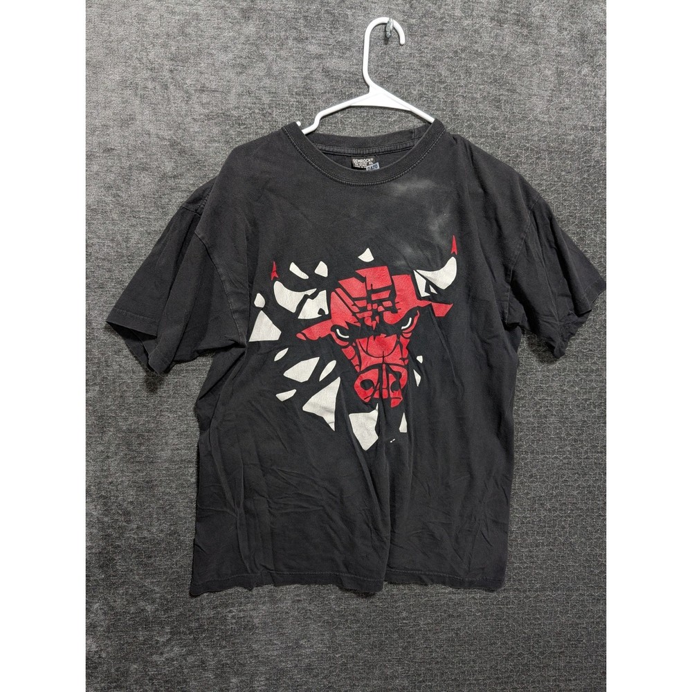 Gemrock Chicago Bulls Graphic T-Shirt Mens XL Black Red NBA Basketball Tee