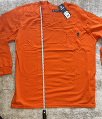 Tyndale Flame Resistant T-Shirt Mens 2XRG Orange Long Sleeve Pocket Workwear NWT
