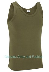 Army Vest Military Combat US Singlet Sleeveless Fancy Dress Tank Top Olive Green