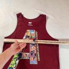 Avengers Tank Top Shirt Mens Large Red Sleeveless Marvel Big Logo Super Heros