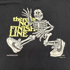 Nike Mens T Shirt M Black Skeleton Graphic There Is No Finish Line Neon Yellow